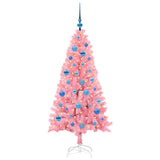 Vidaxl kerstboom met 150 led met standaard roze 150 cm pvc