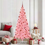 Vidaxl kerstboom met 300 led met standaard roze 180 cm pvc