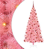 Vidaxl kerstboom met 300 led met standaard roze 180 cm pvc