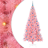 Vidaxl kerstboom met 300 led met standaard roze 210 cm pvc