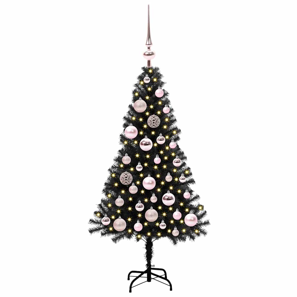Vidaxl kerstboom met 150 led met standaard zwart 120 cm pvc