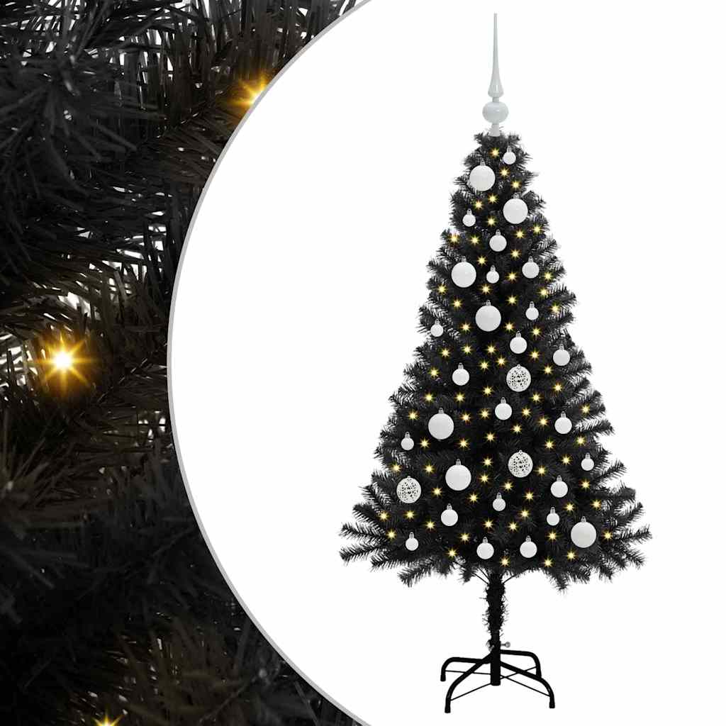 Vidaxl kerstboom met 150 led met standaard zwart 120 cm pvc