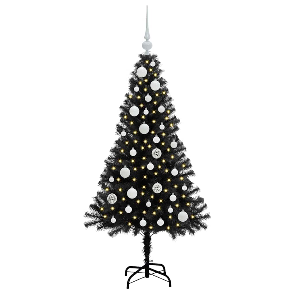 Vidaxl kerstboom met 150 led met standaard zwart 120 cm pvc