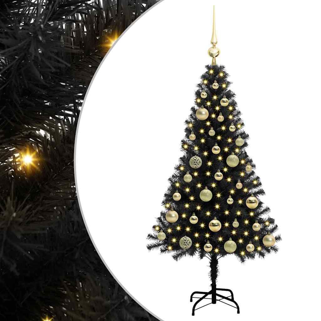 Vidaxl kerstboom met 150 led met standaard zwart 120 cm pvc