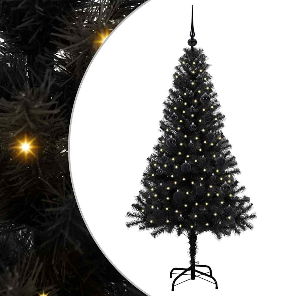 Vidaxl kerstboom met 150 led met standaard zwart 150 cm pvc