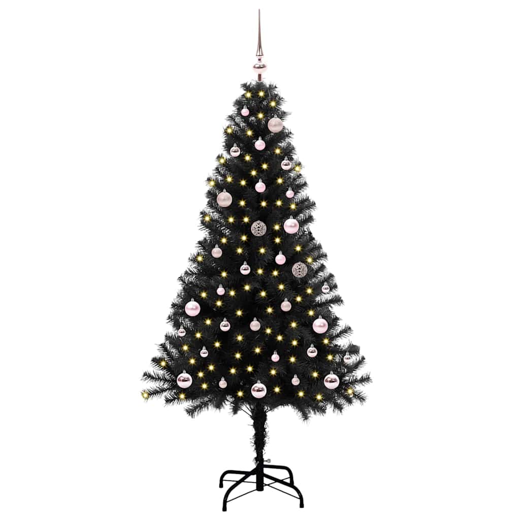 Vidaxl kerstboom met 150 led met standaard zwart 150 cm pvc