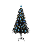 Vidaxl kerstboom met 150 led met standaard zwart 150 cm pvc