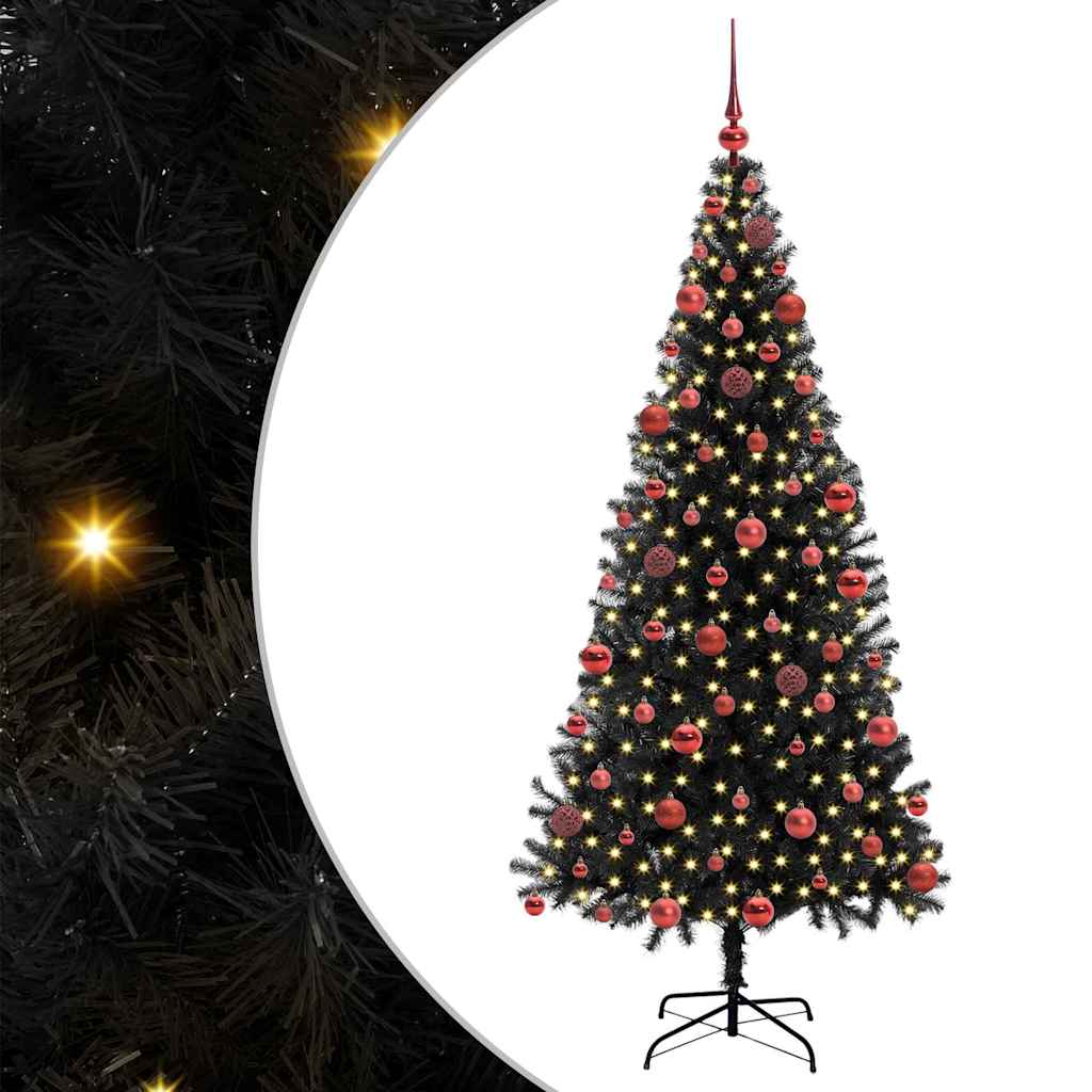 Vidaxl kerstboom met 300 led met standaard zwart 180 cm pvc