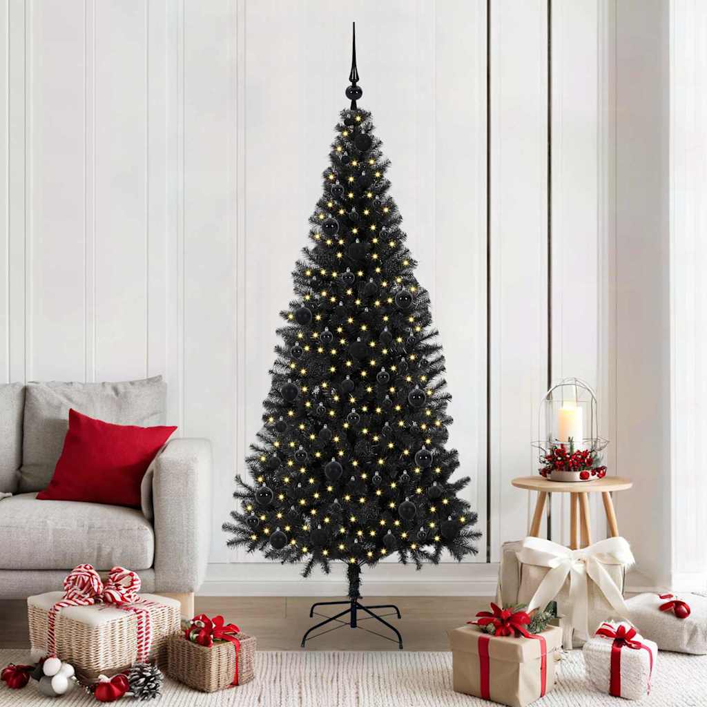Vidaxl kerstboom met 300 led met standaard zwart 180 cm pvc