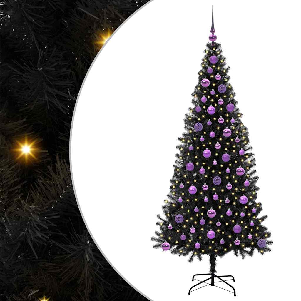 Vidaxl kerstboom met 300 led met standaard zwart 180 cm pvc