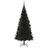 Vidaxl kerstboom met 300 led met standaard zwart 210 cm pvc