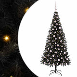 Vidaxl kerstboom met 300 led met standaard zwart 210 cm pvc