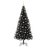 Vidaxl kerstboom met 300 led met standaard zwart 210 cm pvc