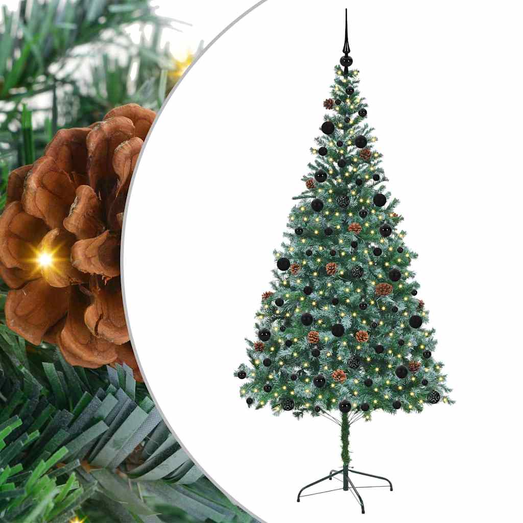 Vidaxl kunstkerstboom met 300 led groen 210 cm pvc en staal