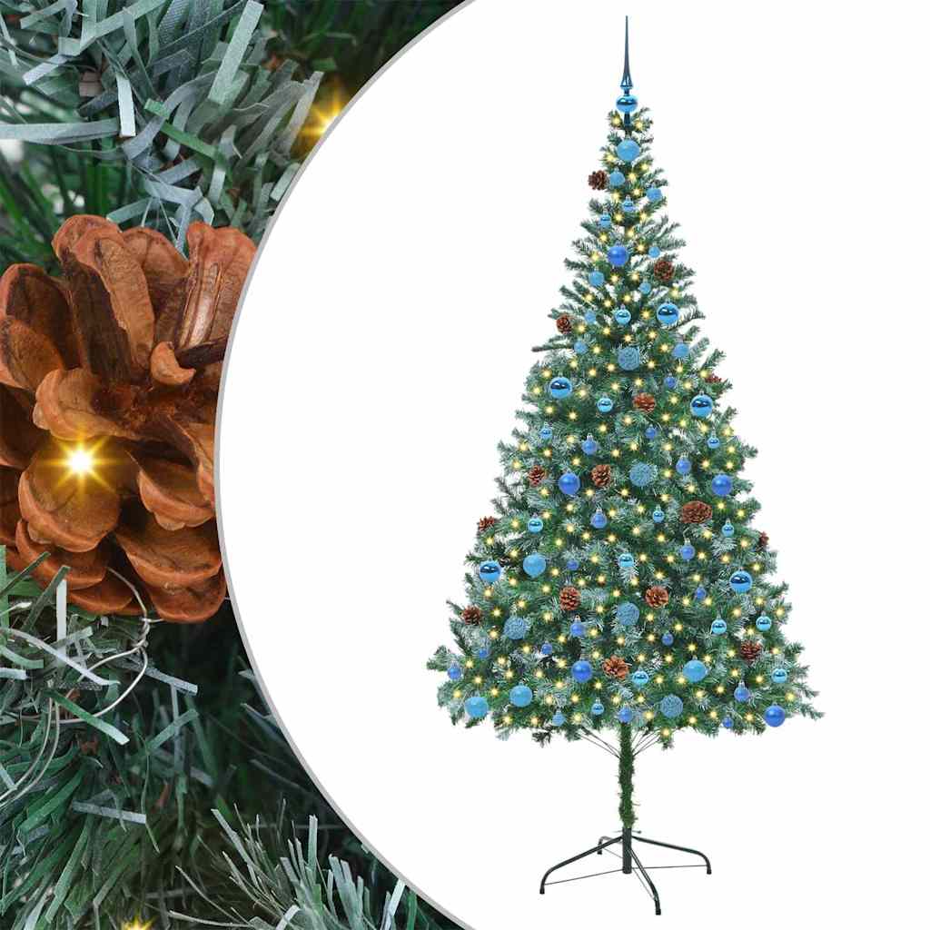 Vidaxl kunstkerstboom met 300 led groen 210 cm pvc en staal