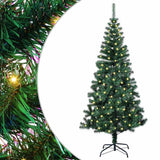Vidaxl kunstmatig voorverlicht kerstboom groen 120 cm pvc en metaal
