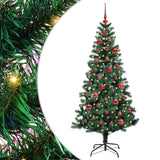 Vidaxl kunstmatig voorverlicht kerstboom groen 150 cm pvc en metaal