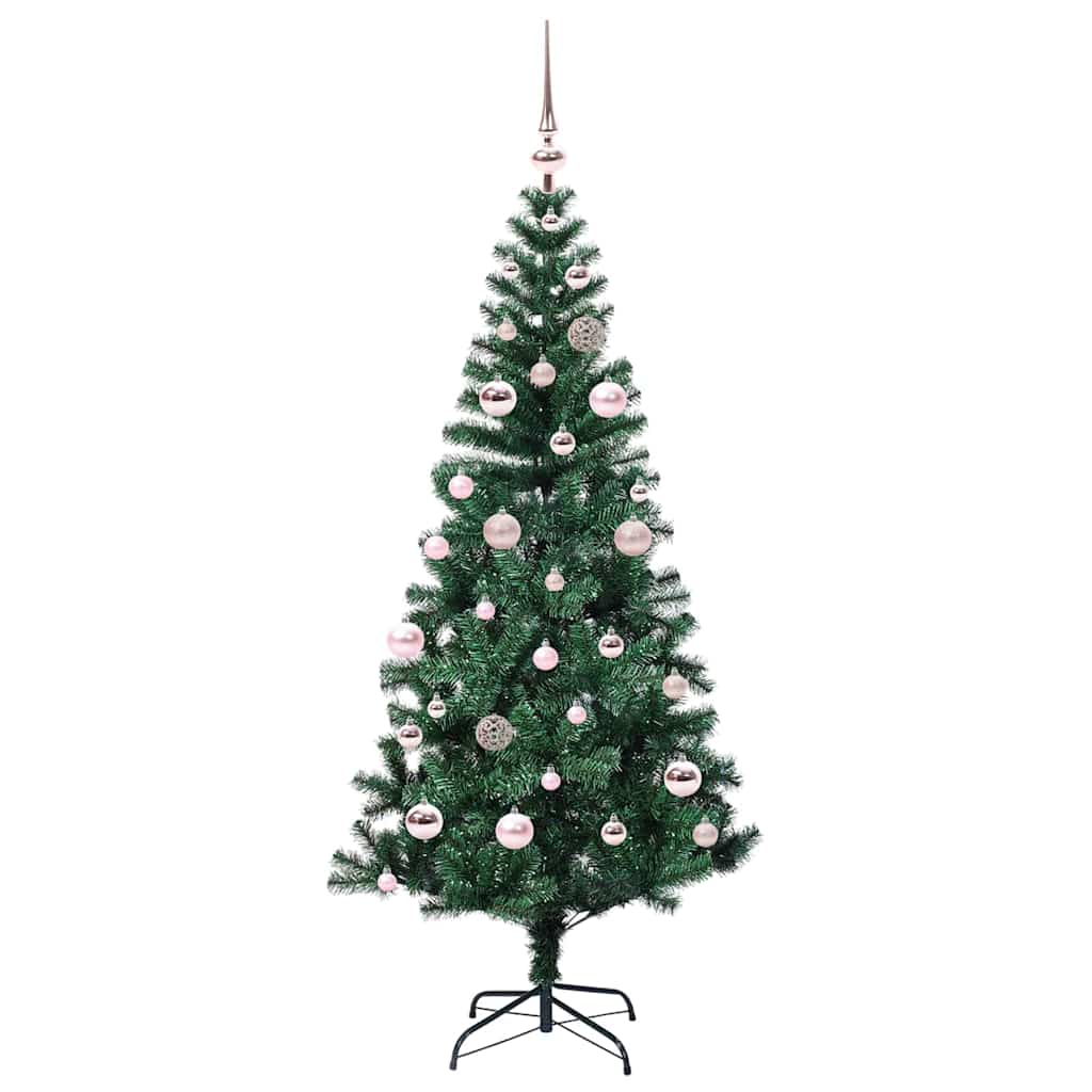 Vidaxl kunstmatig voorverlicht kerstboom groen 150 cm pvc en metaal