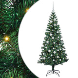 Vidaxl kunstmatig voorverlicht kerstboom groen 150 cm pvc en metaal