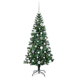 Vidaxl kunstmatig voorverlicht kerstboom groen 150 cm pvc en metaal