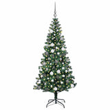Vidaxl kunstmatig voorverlicht kerstboom groen 180 cm pvc en metaal