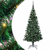 Vidaxl kunstmatig voorverlicht kerstboom groen 180 cm pvc en metaal