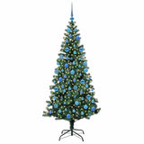 Vidaxl kunstmatig voorverlicht kerstboom groen 180 cm pvc en metaal