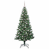Vidaxl kunstmatig voorverlicht kerstboom groen 210 cm pvc en metaal