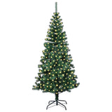Vidaxl kunstmatig voorverlicht kerstboom groen 240 cm pvc en metaal