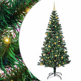 Vidaxl kunstmatig voorverlicht kerstboom groen 240 cm pvc en metaal