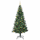 Vidaxl kunstmatig voorverlicht kerstboom groen 240 cm pvc en metaal