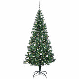 Vidaxl kunstmatig voorverlicht kerstboom groen 240 cm pvc en metaal