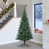 Vidaxl kunstmatig voorverlicht kerstboom groen 240 cm pvc en metaal