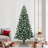 Vidaxl kunstmatig voorverlicht kerstboom groen 240 cm pvc en metaal