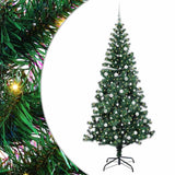 Vidaxl kunstmatig voorverlicht kerstboom groen 240 cm pvc en metaal