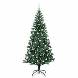 Vidaxl kunstmatig voorverlicht kerstboom groen 240 cm pvc en metaal