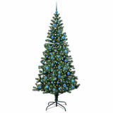 Vidaxl kunstmatig voorverlicht kerstboom groen 240 cm pvc en metaal