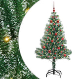 Vidaxl kunstmatige kerstboom sneeuw gevlochten met led licht 150 cm