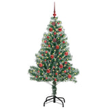 Vidaxl kunstmatige kerstboom sneeuw gevlochten met led licht 150 cm