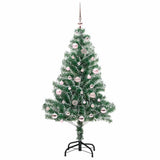 Vidaxl kunstmatige kerstboom sneeuw gevlochten met led licht 150 cm