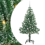 Vidaxl kunstmatige kerstboom sneeuw gevlochten met led licht 150 cm