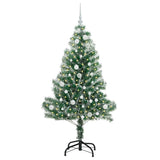 Vidaxl kunstmatige kerstboom sneeuw gevlochten met led licht 150 cm