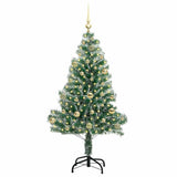 Vidaxl kunstmatige kerstboom sneeuw gevlochten met led licht 150 cm