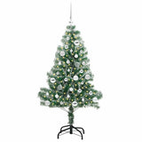 Vidaxl kunstmatige kerstboom sneeuw gevlochten met led licht 150 cm