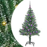 Vidaxl kunstmatige kerstboom sneeuw gevlochten met led licht 150 cm