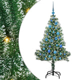 Vidaxl kunstmatige kerstboom sneeuw gevlochten met led licht 150 cm