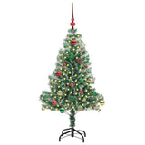 Vidaxl kunstmatige kerstboom sneeuw gevlochten met led licht 150 cm