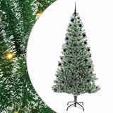 Vidaxl kunstmatige kerstboom sneeuw gevlochten met led licht 210 cm