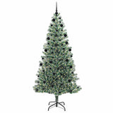 Vidaxl kunstmatige kerstboom sneeuw gevlochten met led licht 210 cm