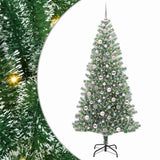 Vidaxl kunstmatige kerstboom sneeuw gevlochten met led licht 210 cm